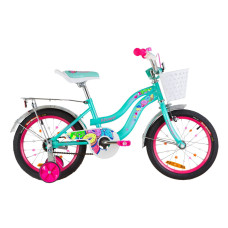Велосипед 16" Formula FLOWER 14G St з багажником зад St, з крилом St 2019 (бірюзовий)