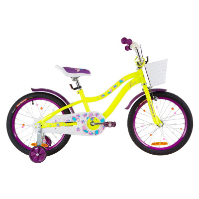 Велосипед 18" Formula ALICIA 14G St с крылом St 2019 (желто-фиолетовый) 