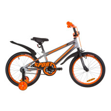 Велосипед 18" Formula SPORT 14G St з крилом Pl 2019 (сіро-чорний з помаранчевим)
