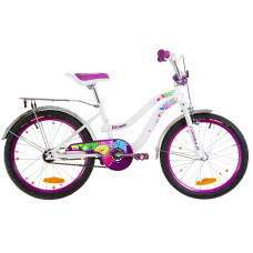 Велосипед 20" Formula FLOWER 14G St з багажником зад St, з крилом St 2019 (біло-фіолетовий)
