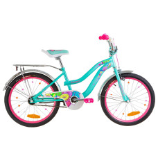Велосипед 20" Formula FLOWER 14G St з багажником зад St, з крилом St 2019 (бірюзовий)
