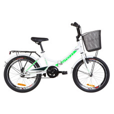 Велосипед 20" Formula SMART 14G St з багажником зад St, з крилом St, з кошиком St (біло-зелений)