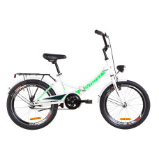 Велосипед 20" Formula SMART 14G St з багажником зад St, з крилом St, з ліхтарем (біло-зелений)