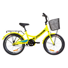 Велосипед 20" Formula SMART 14G St з багажником зад St, з крилом St, з кошиком St 2019 (жовтий)