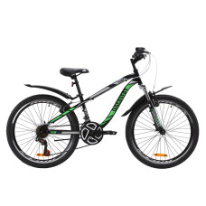 Велосипед ST 24" Discovery FLINT AM Vbr з крилом Pl 2020 (чорно-зелений)