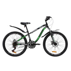 Велосипед ST 24" Discovery FLINT AM DD з крилом Pl 2020 (чорно-зелений)