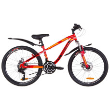 Велосипед 24" Discovery FLINT AM 14G DD St з крилом Pl 2019 (червоно-помаранчевий)
