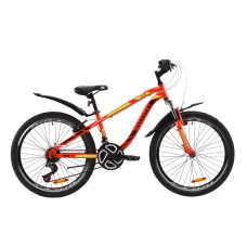 Велосипед ST 24" Discovery FLINT AM Vbr з крилом Pl 2020 (червоно-чорний з салатовим)