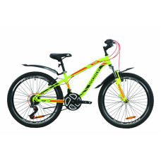Велосипед ST 24" Discovery FLINT AM Vbr з крилом Pl 2020 (салатово-червоний з хакі)