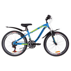 Велосипед 24" Discovery FLINT AM 14G Vbr St з крилом Pl 2019 (синій з зеленим)