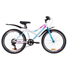 Велосипед 24" Discovery FLINT 14G Vbr St з крилом Pl 2019 (біло-блакитний з рожевим)