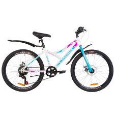 Велосипед 24" Discovery FLINT 14G DD St з крилом Pl 2019 (біло-блакитний з рожевим)