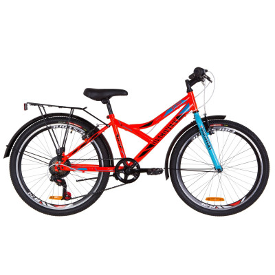 Велосипед 24" Discovery FLINT MC 14G Vbr St с багажником зад St, с крылом St 2019 (оранжевый) 