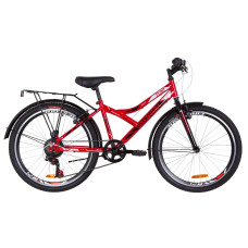 Велосипед 24" Discovery FLINT MC 14G Vbr St з багажником зад St, з крилом St 2019 (червоно-білий з чорним)