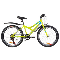 Велосипед 24" Discovery FLINT 14G Vbr St з крилом Pl 2019 (салатово-синій з сірим)
