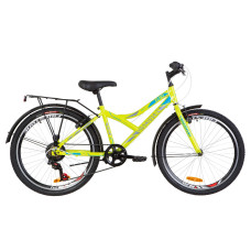Велосипед 24" Discovery FLINT MC 14G Vbr St з багажником зад St, з крилом St 2019 (салатово-синій з сірим)