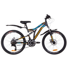 Велосипед 24" Discovery ROCKET AM2 14G DD St з крилом Pl 2019 (чорно-помаранчевий з синім)