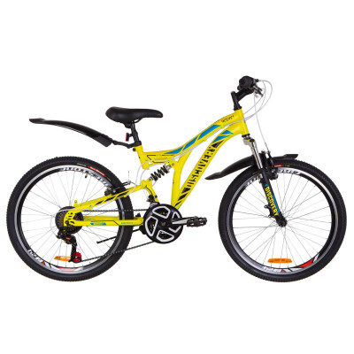 Велосипед 24" Discovery ROCKET AM2 14G Vbr St с крылом Pl 2019 (желтый) 