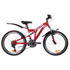 Велосипед 24" Discovery ROCKET AM2 14G Vbr St з крилом Pl 2019 (червоно-білий з чорним)