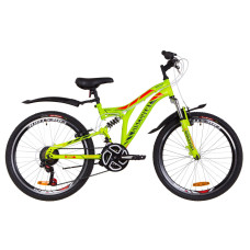 Велосипед 24" Discovery ROCKET AM2 14G Vbr St з крилом Pl 2019 (зелено-червоний)
