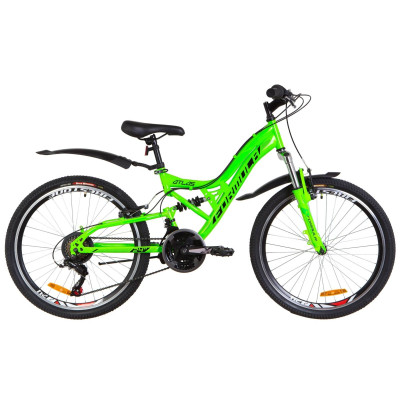 Велосипед 24" Formula ATLAS AM2 14G Vbr St с крылом Pl 2019 (салатный) 