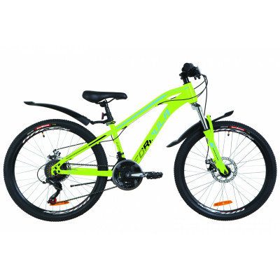 Велосипед 24" Formula DAKAR AM 14G DD St с крылом Pl 2019 (салатно-синий) 