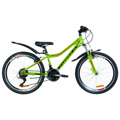 Велосипед 24" Formula FOREST AM 14G Vbr St с крылом Pl 2019 (зеленый с оранжевым) 