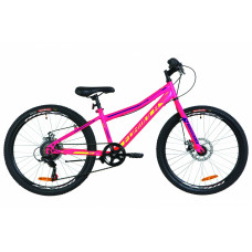 Велосипед 24" Formula FOREST 14G DD St 2019 (малиновий з салатовим)