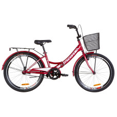 Велосипед 24" Formula SMART 14G гальмівна St з багажником зад St, з крилом St, з кошиком St (червоний)