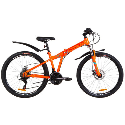 Велосипед 26" Formula HUMMER AM 14G DD St с крылом Pl 2019 (оранжево-бирюзовый) 