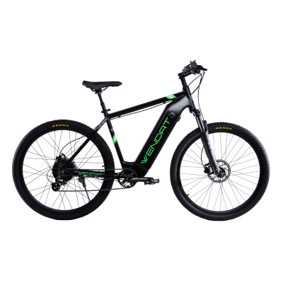 Электровелосипед WENDAT MTB 29" 48V 19Ah 1000W со съёмным аккумулятором в раме черно-зеленый
