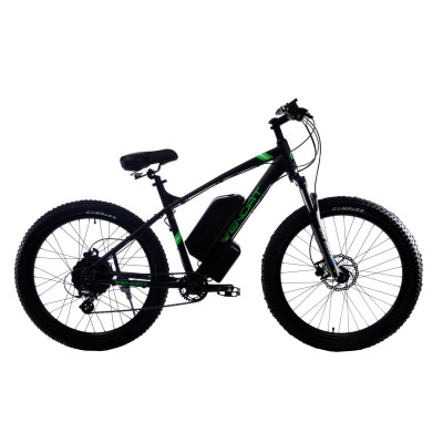 Электровелосипед WENDAT MTB 3" 27,5" 36V 32Ah 500W гидравлические тормоза рама 19 черно-зеленый
